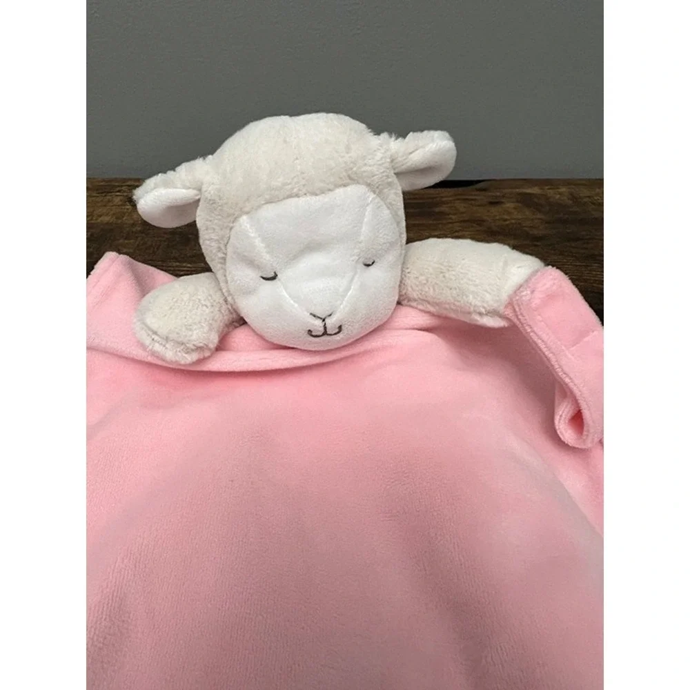 Carter's Pink Lamb Rattle Blanket with Pacifier Holder Lovey